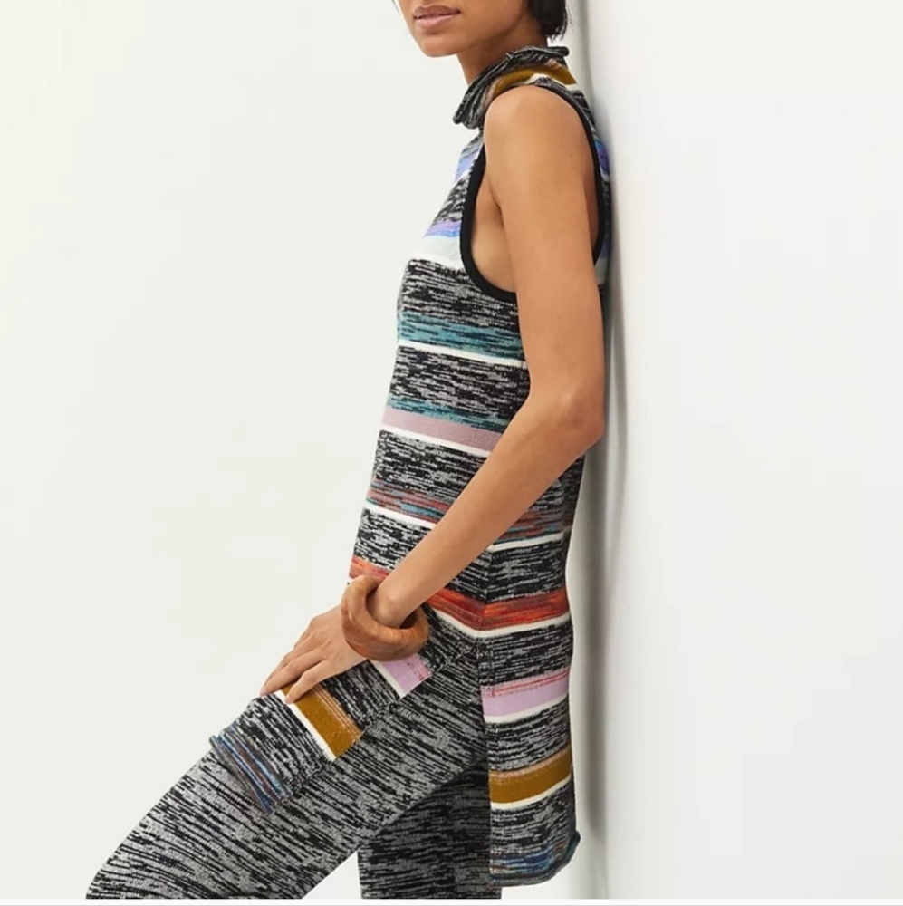 Anthropologie Space Dye Multicolor Striped Sleeveless Dress Tunic